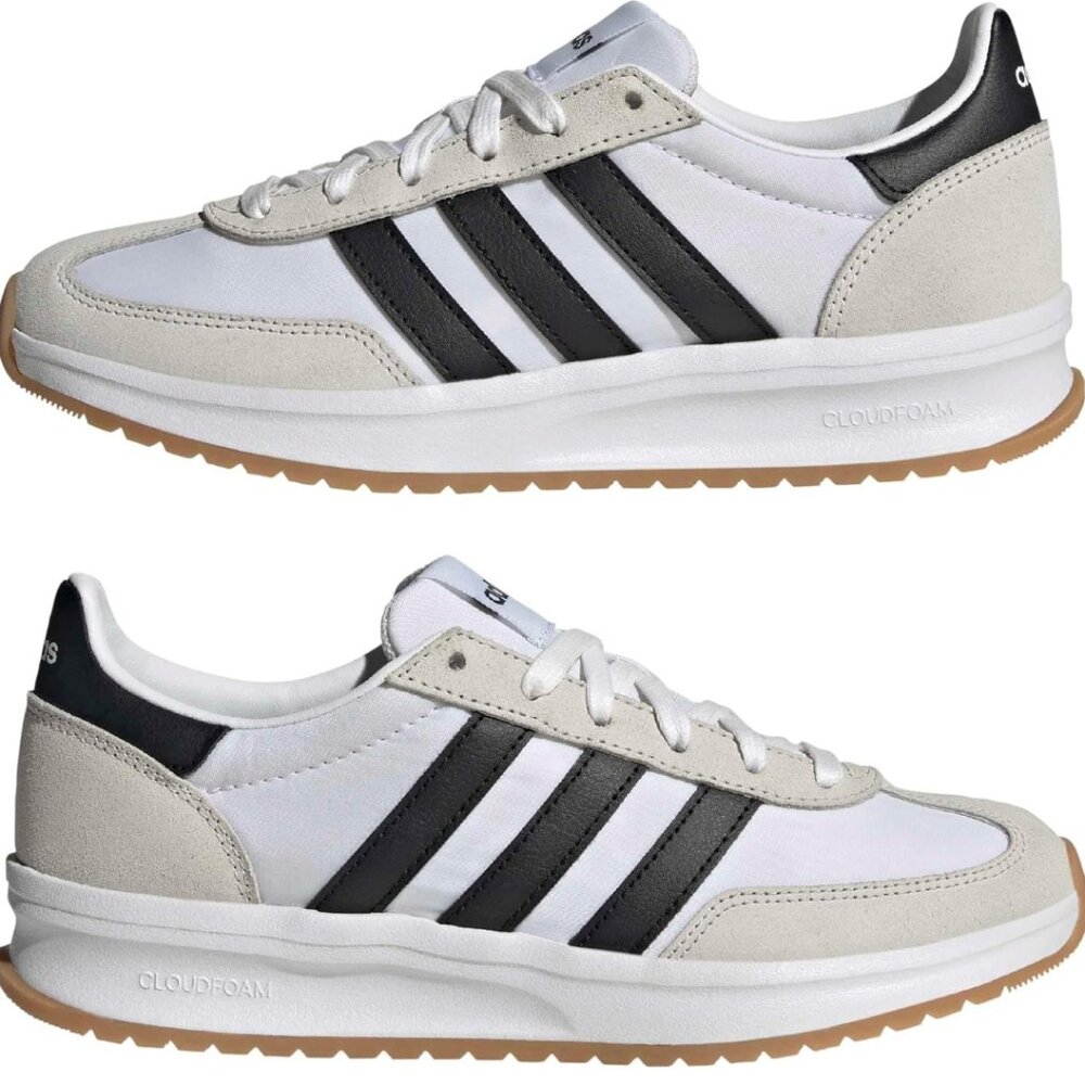 Adidas 70s 2.0 Sneakers Womens Size 5.5 White Black Gray Cloudfoam Comfort EUC